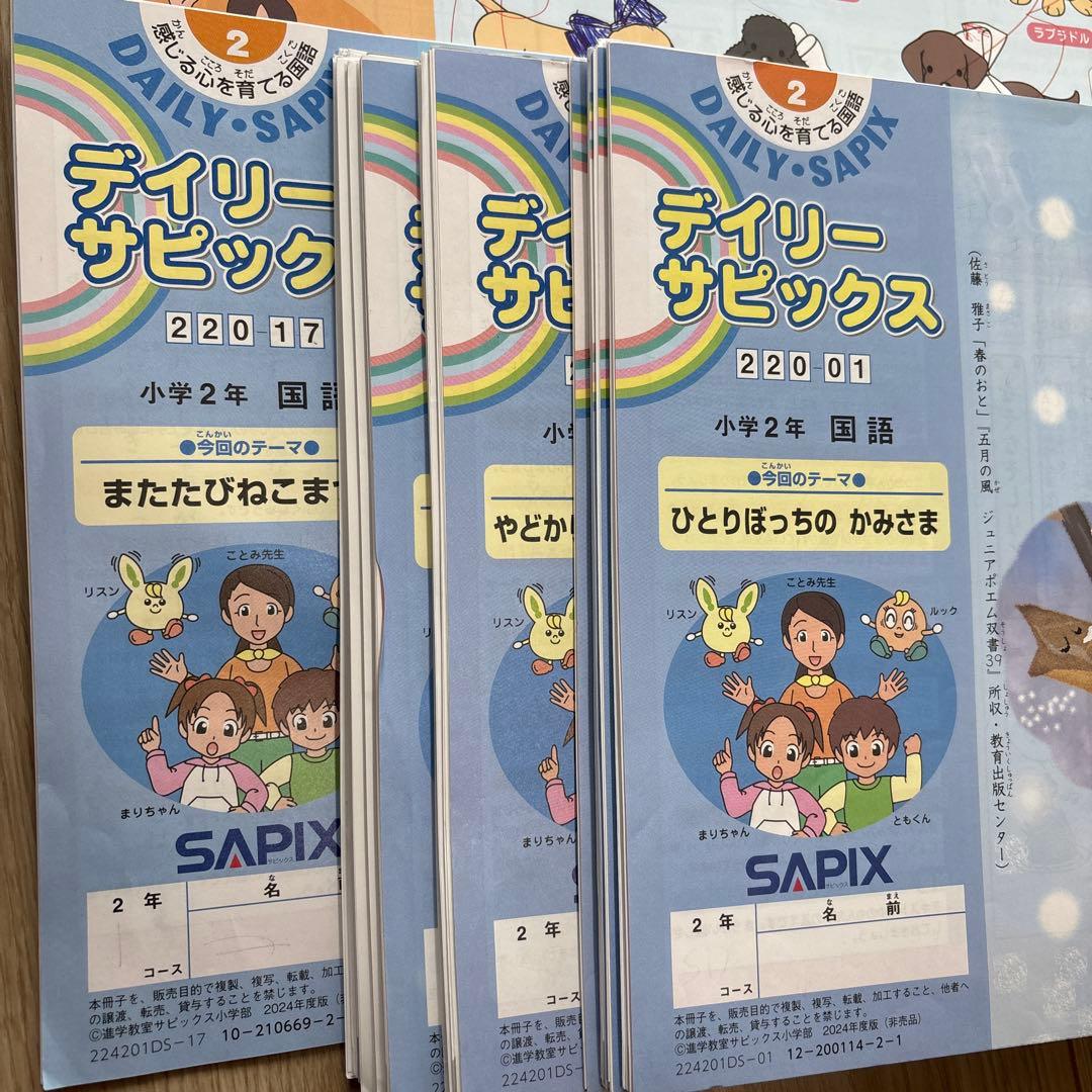 SAPIX サピックス　2年生　1年間分　2024年度