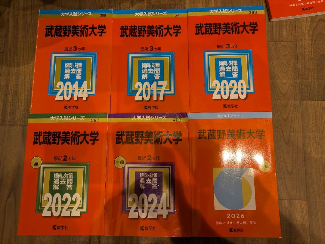 武蔵野美術大学　多摩美術大学　赤本絶対合格セット