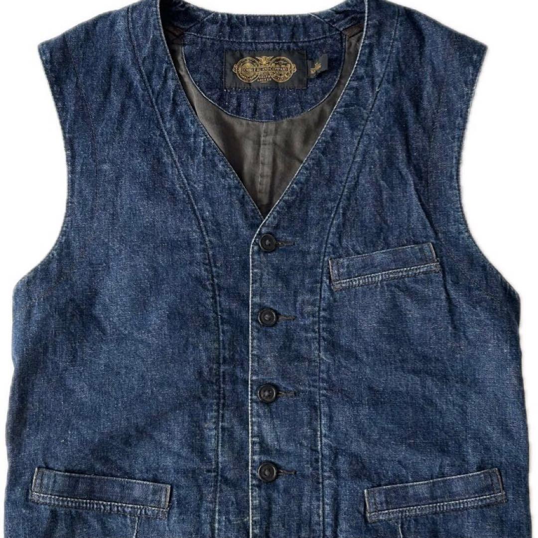 RRL ダブルアールエル　デニムベスト　インディゴ　コットンヘンプ
