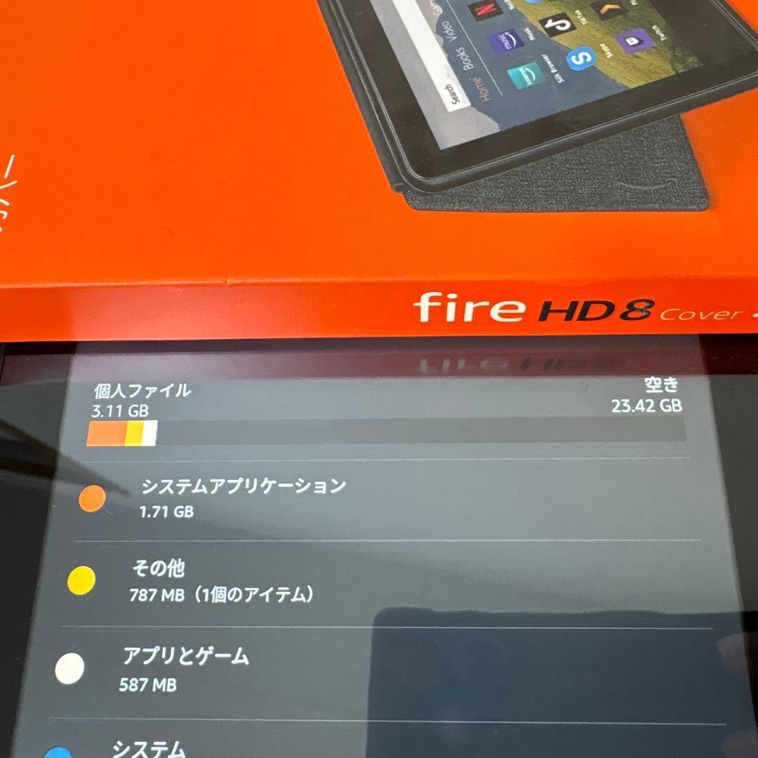 良品Amazon Fire HD 8 32G（第10世代K72LL4）カバー付き