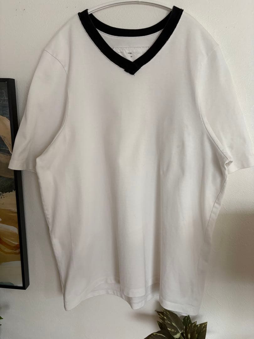 CAMIEL FORTGENS 厚手コットンVネックTシャツ　サイズM
