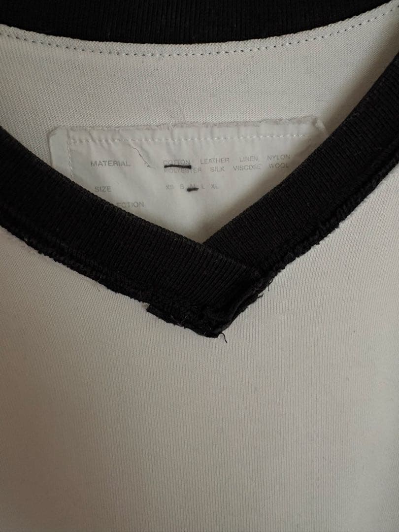 CAMIEL FORTGENS 厚手コットンVネックTシャツ　サイズM