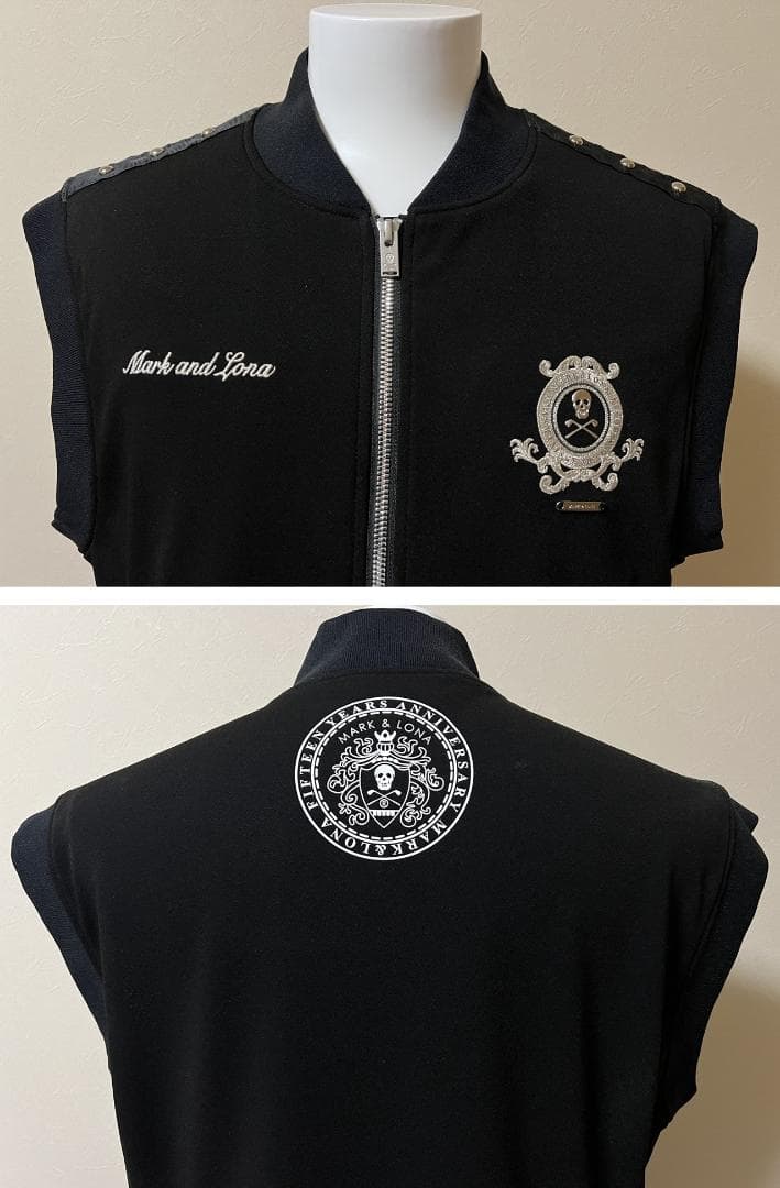 【美品】MARK & LONA　Prince Stud Zip Vest【48】