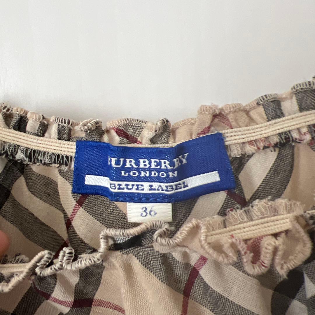 Burberry Blue Label チェック柄 ノースリーブワンピース 36