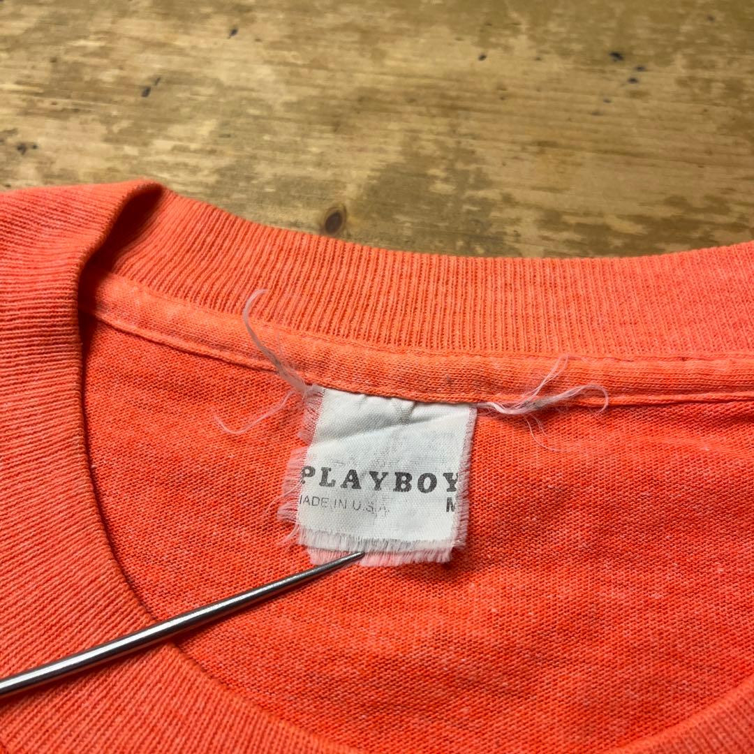 80s PLAY BOY プレイボーイ USA製 カラーフロッキー Tシャツ