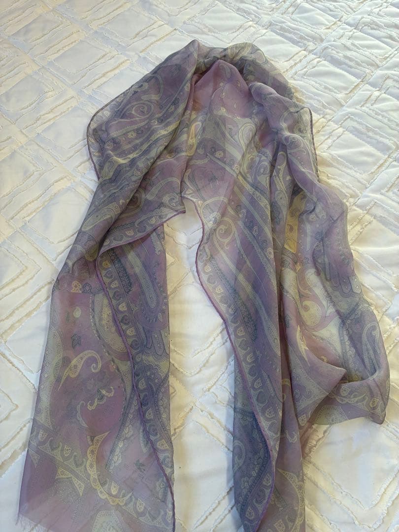 ETRO パープル系 ストール シフォンペイズリー