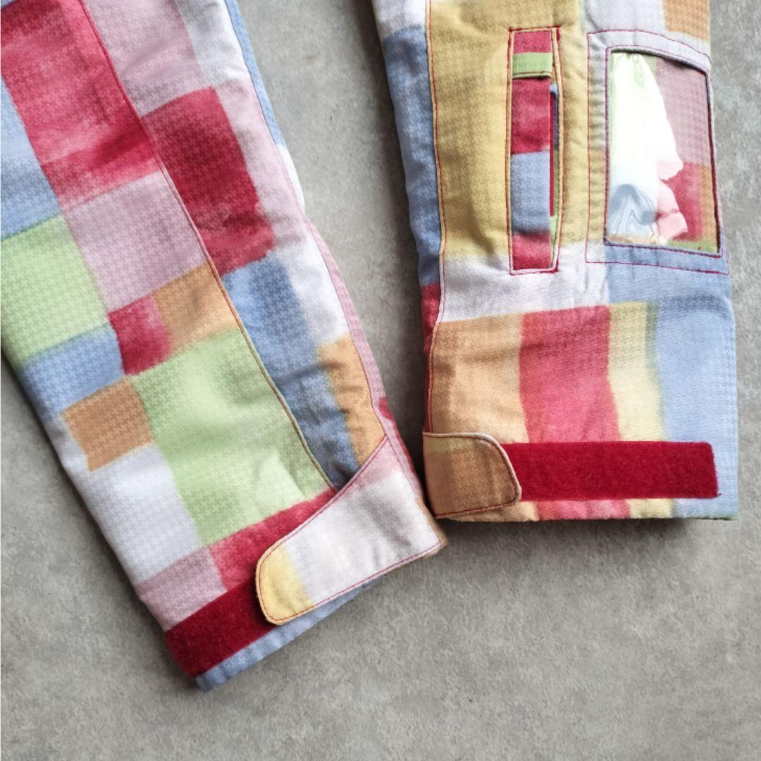 美品 Phenix スキーウェア 140 130女の子 パステルチェック 紺上下