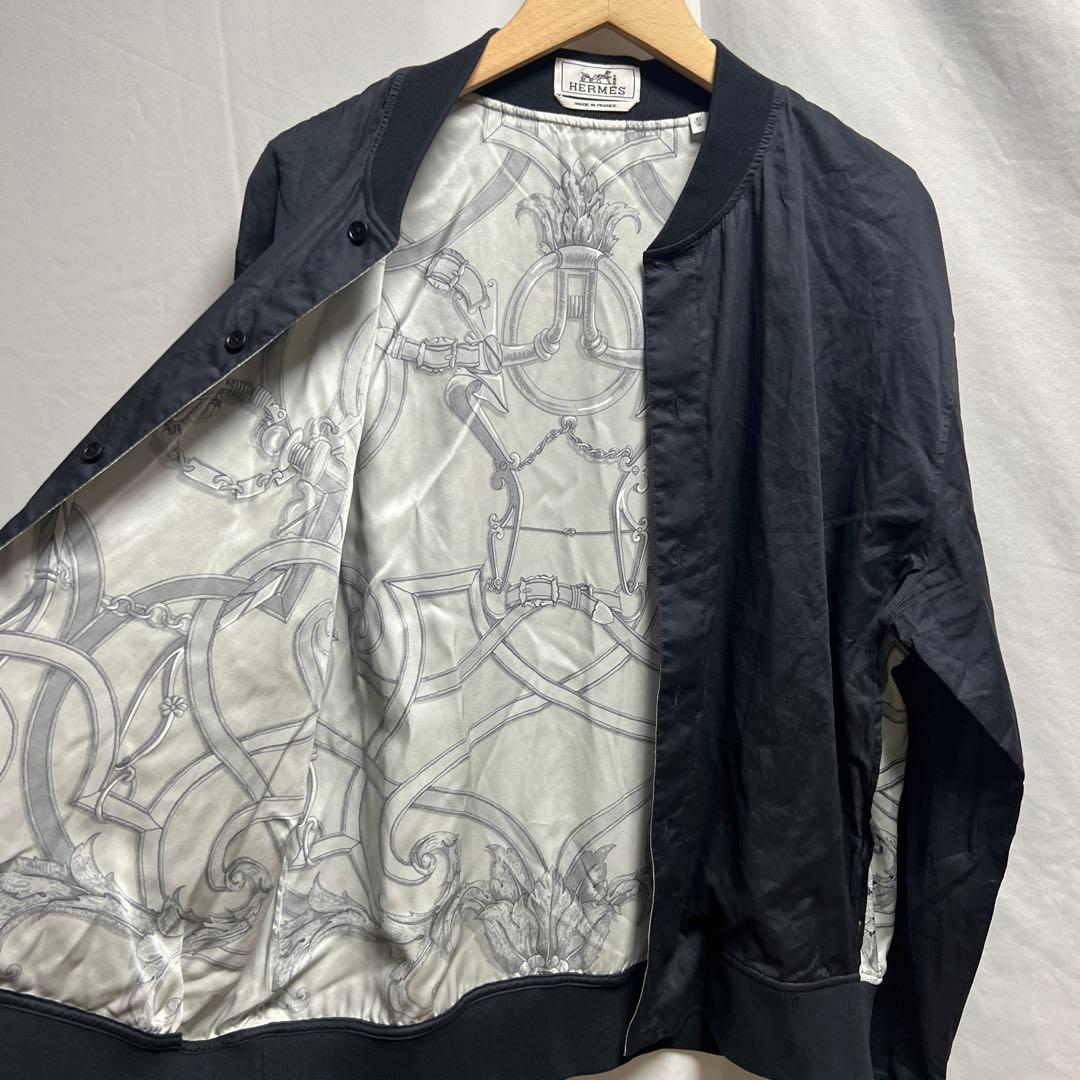 HERMES エルメス　裏地シルクスカーフ　シャツジャケット