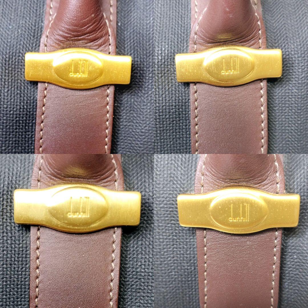 dunhill　ダンヒル　ボストンバッグ　ロゴ PVC　レザー　金具　南京錠