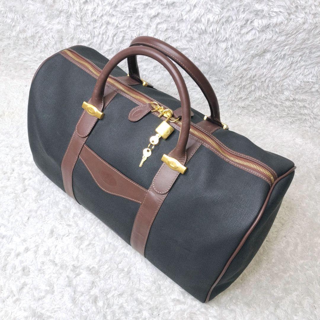 dunhill　ダンヒル　ボストンバッグ　ロゴ PVC　レザー　金具　南京錠