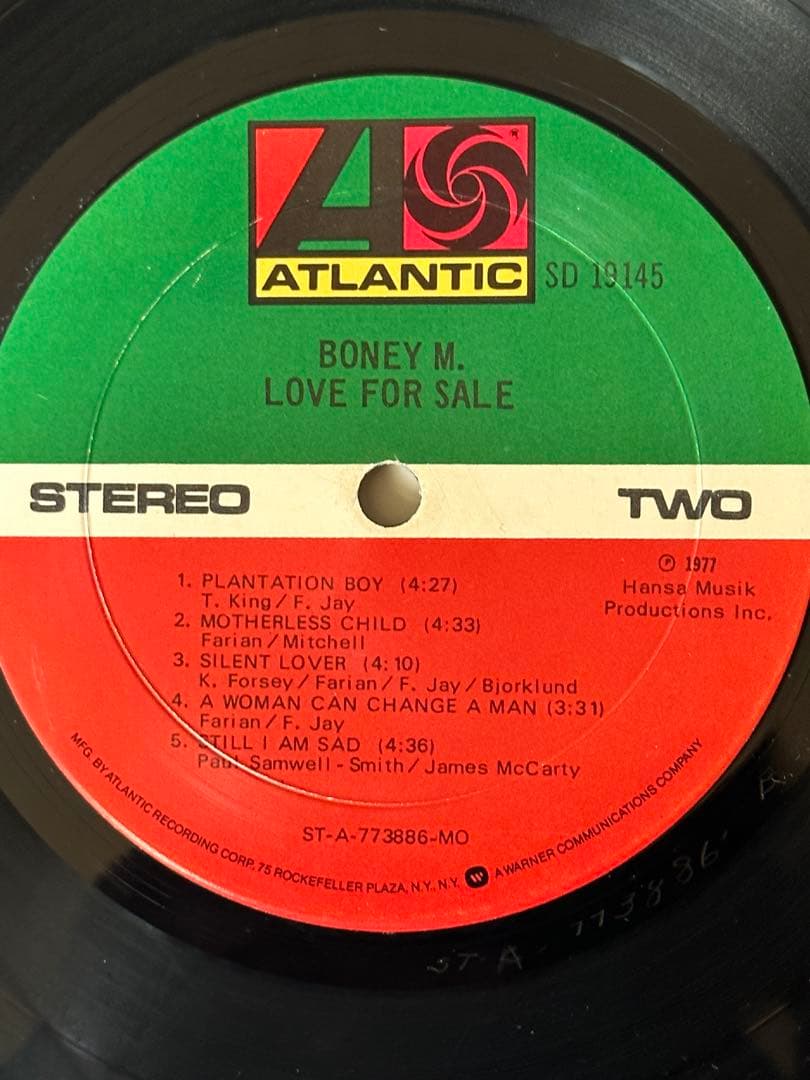 boneyM／LOVE FOR SALE 最高傑作盤★