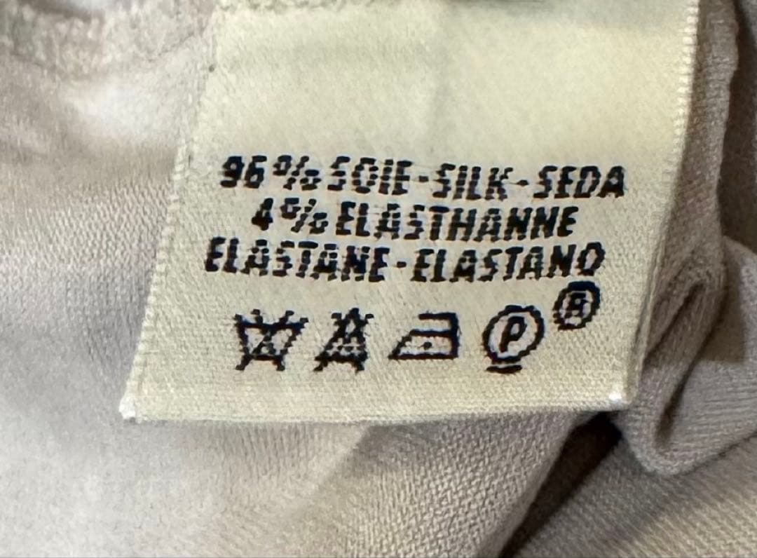 HERMES エルメス 半袖Tシャツ シルク混 42 ベージュ フランス製