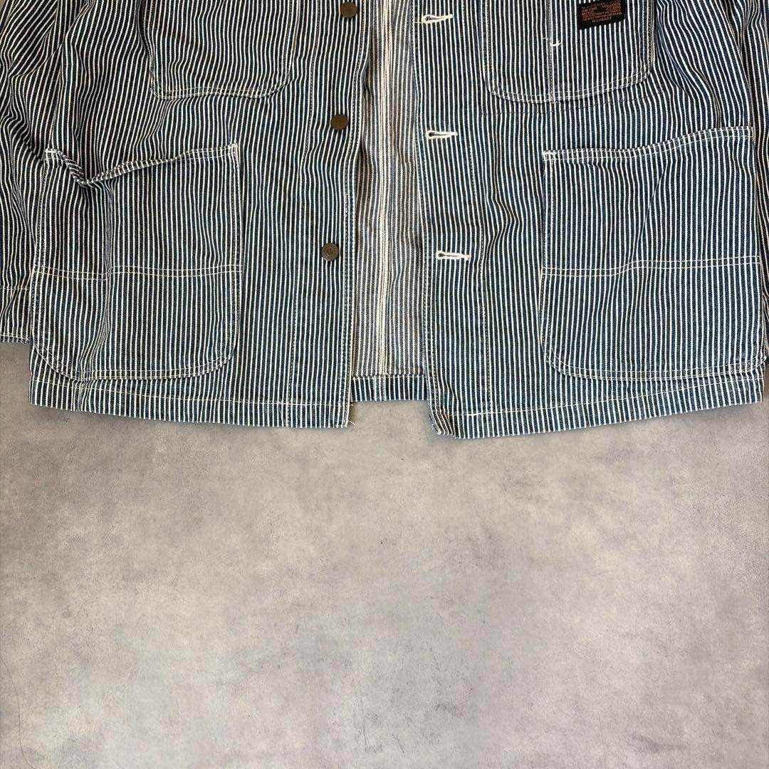 90s GLHEART ストライプ ヒッコリー デニム カバーオール