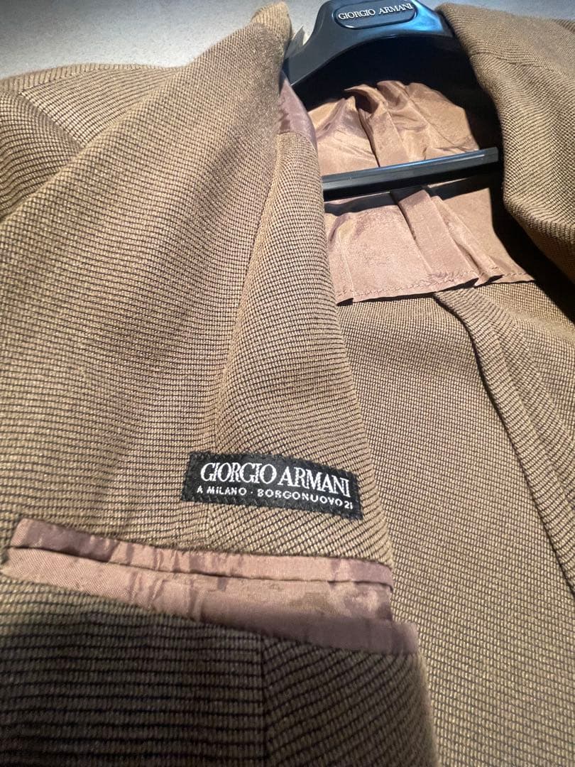 Giorgio Armani ブラウン ダブルブレストジャケット