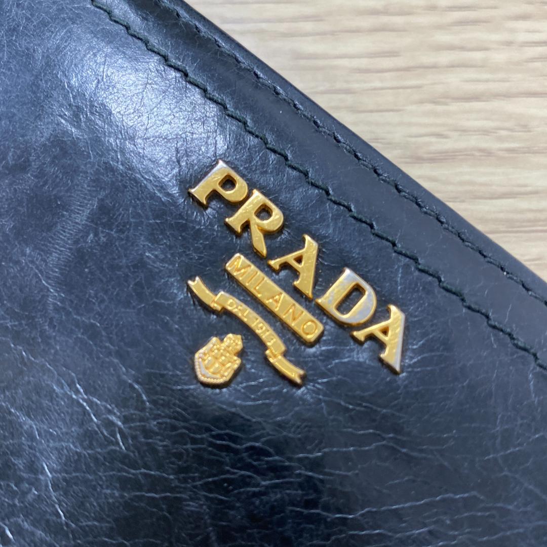 PRADA 二つ折り財布 ヴィテロ ブラック L字ジップ