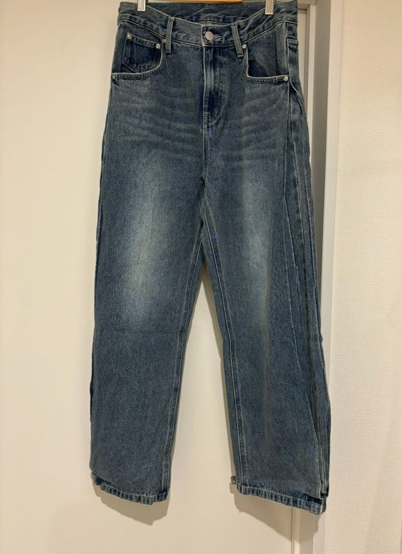 パンツ YENN SIDE PLEATED DENIM PANTS