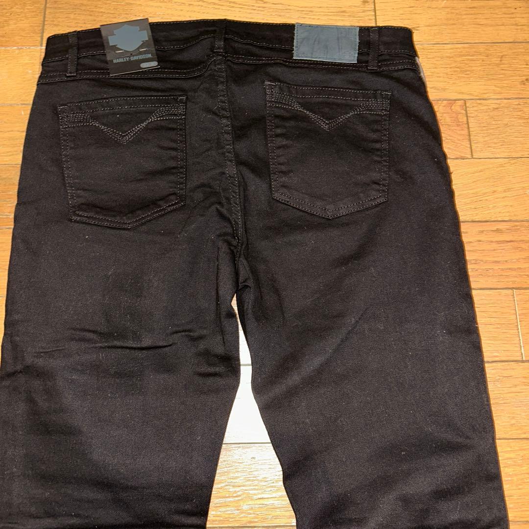 新品未使用ハーレーダビッドソン　レディーススキニーパンツ　ブラックデニム　32
