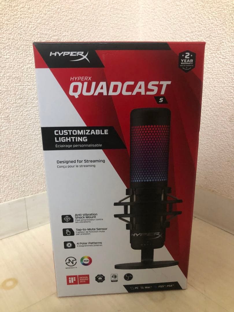 HyperX QuadCast S コンデンサーゲーミングUSBマイク￼