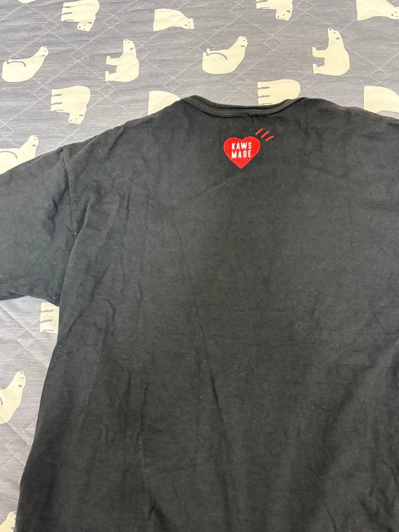 激レア2XL！human made×kawsコラボTシャツ黒ヒューマンメイド