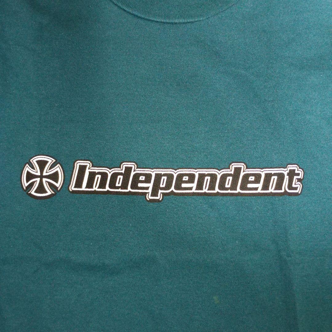 IndependentスケボートラックTシャツ USA製青緑色？