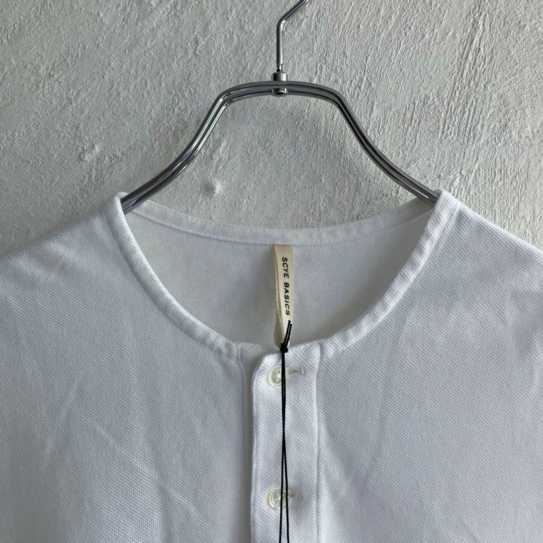 新品 SCYE BASICS コットンピケ ヘンリーネックシャツ ポロシャツ