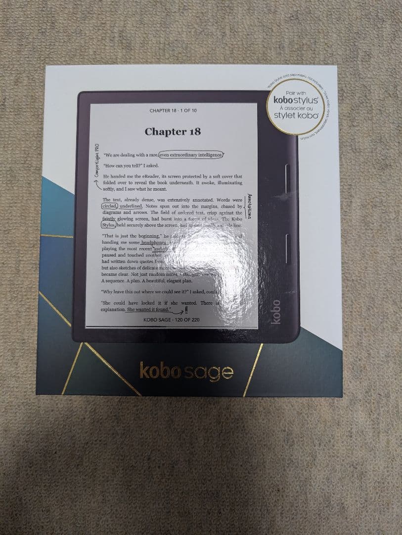 電子書籍リーダー Kobo Sage 8インチ 32G 防水タイプ　専用ペン付き
