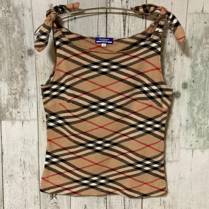 Burberry バーバリー ブルーレーベル キャミソール ノバチェック 紐 M