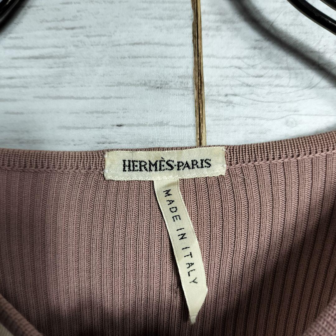 HERMES エルメス シルクコットン カーディガン ニット ドッキング
