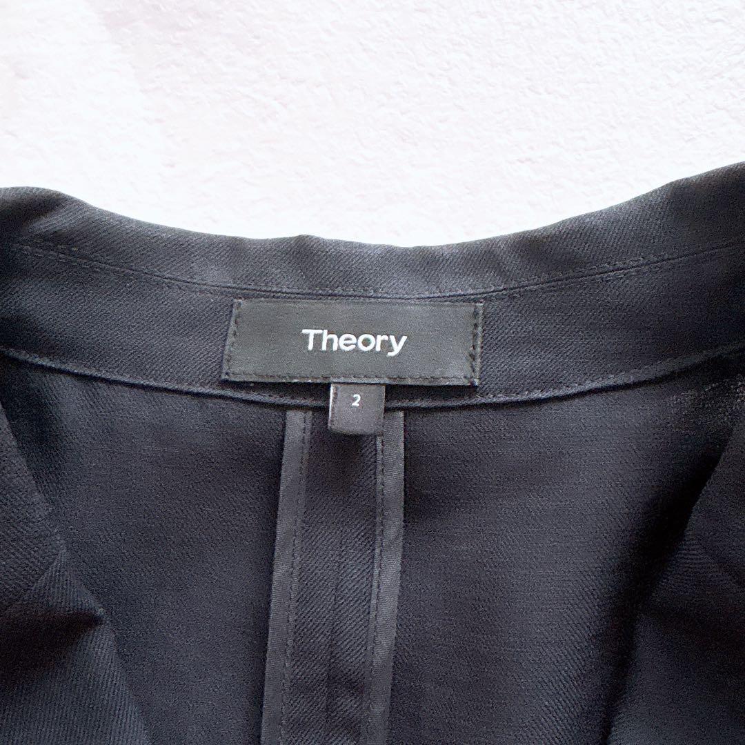 Theory ネイビー ダブルブレストジャケット サイズ2 金ボタン　薄手