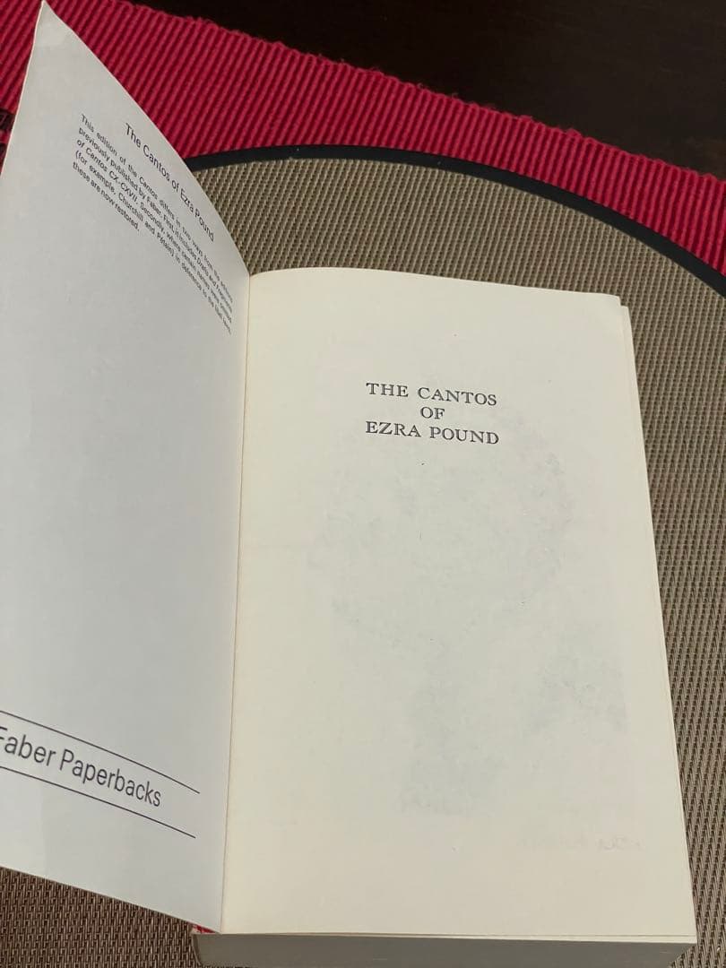 洋書 EZRA POUND THE CANTOS FABER