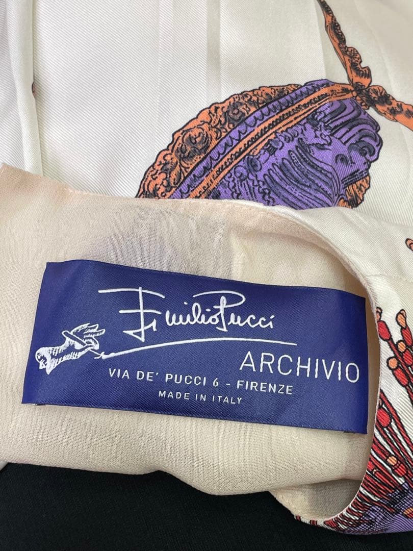 美品　Emilio Pucci シルク100% チュニック　総柄　魚柄 38