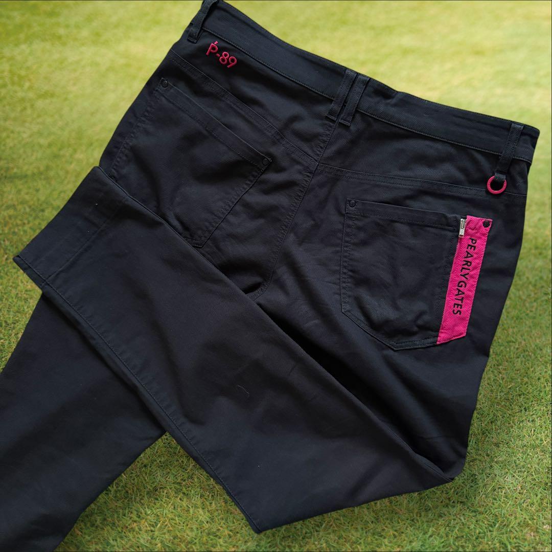 現行モデル　パーリーゲイツ　パンツ　黒　ブラック　ピンク　XL〜XXL相当 6