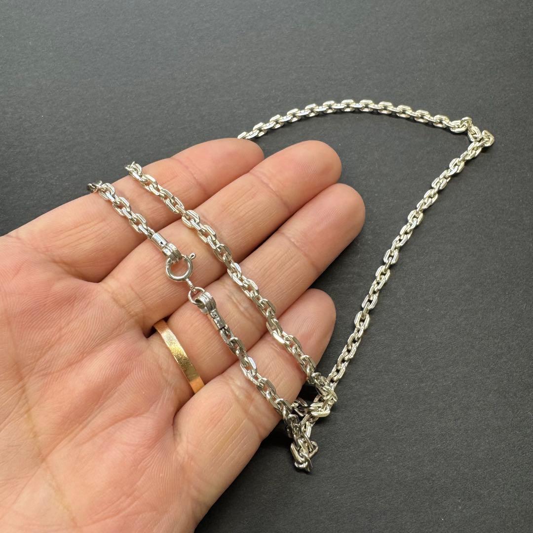 【超太め 18g 56㎝】太角チェーンネックレス silver925
