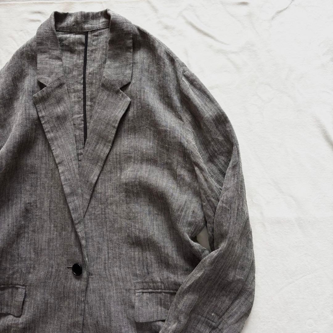 極美品☆Spick and Span リネンエアリージャケット38 ヘリンボーン