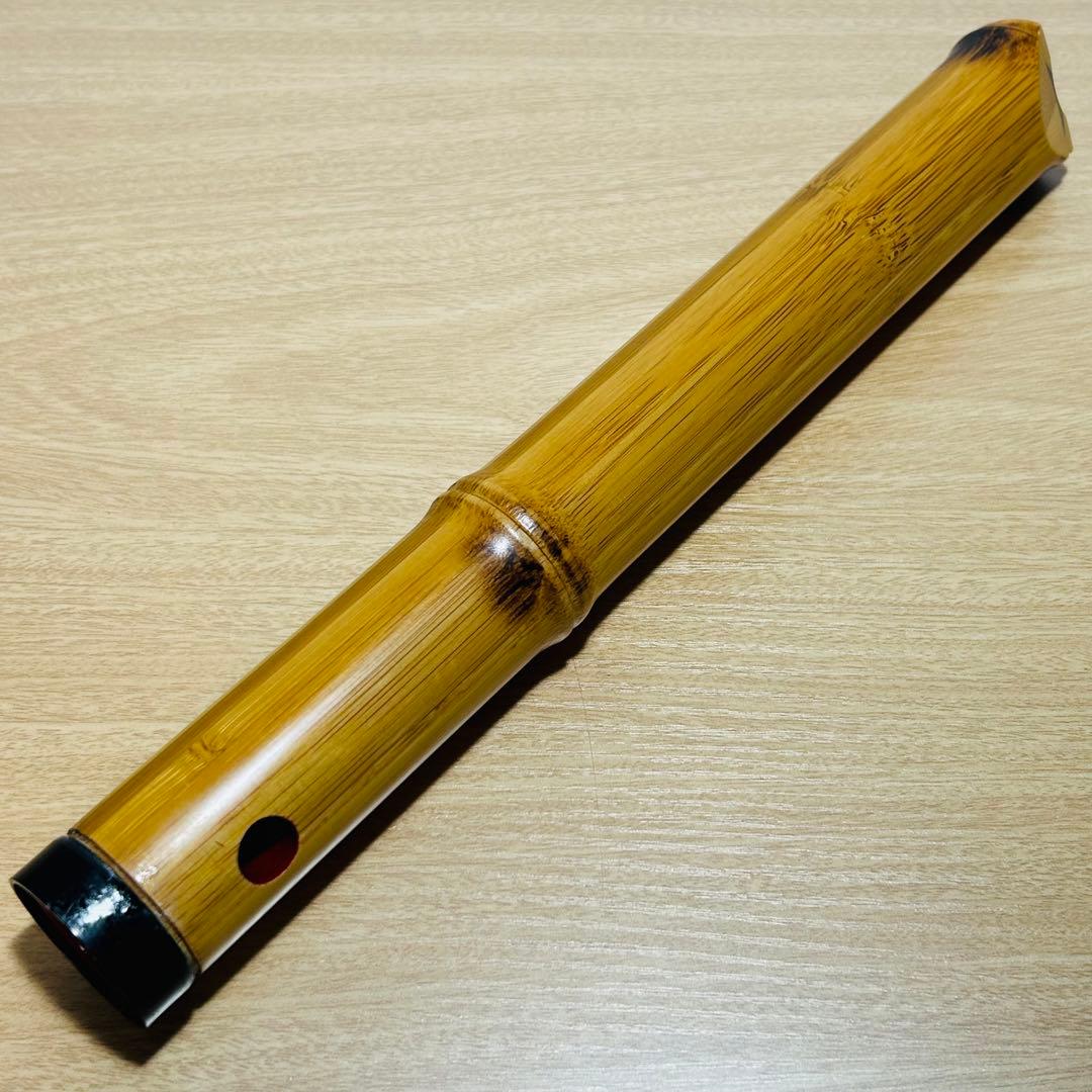 【現状品】胡蝶宝 尺八 合竹 曲管 節あり 焼印あり 琴古流 1.8尺