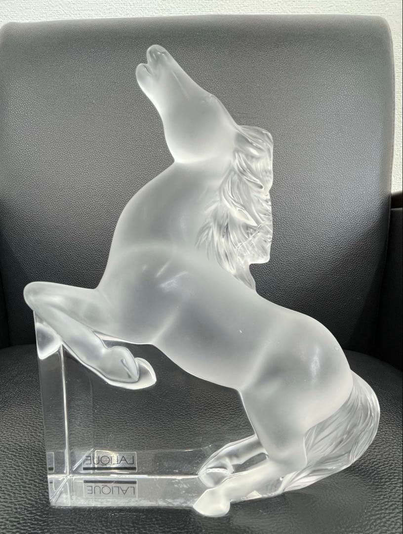 【E】LALIQUE】ラリック シュバルカザック走る馬クリスタル置物 オブジェ