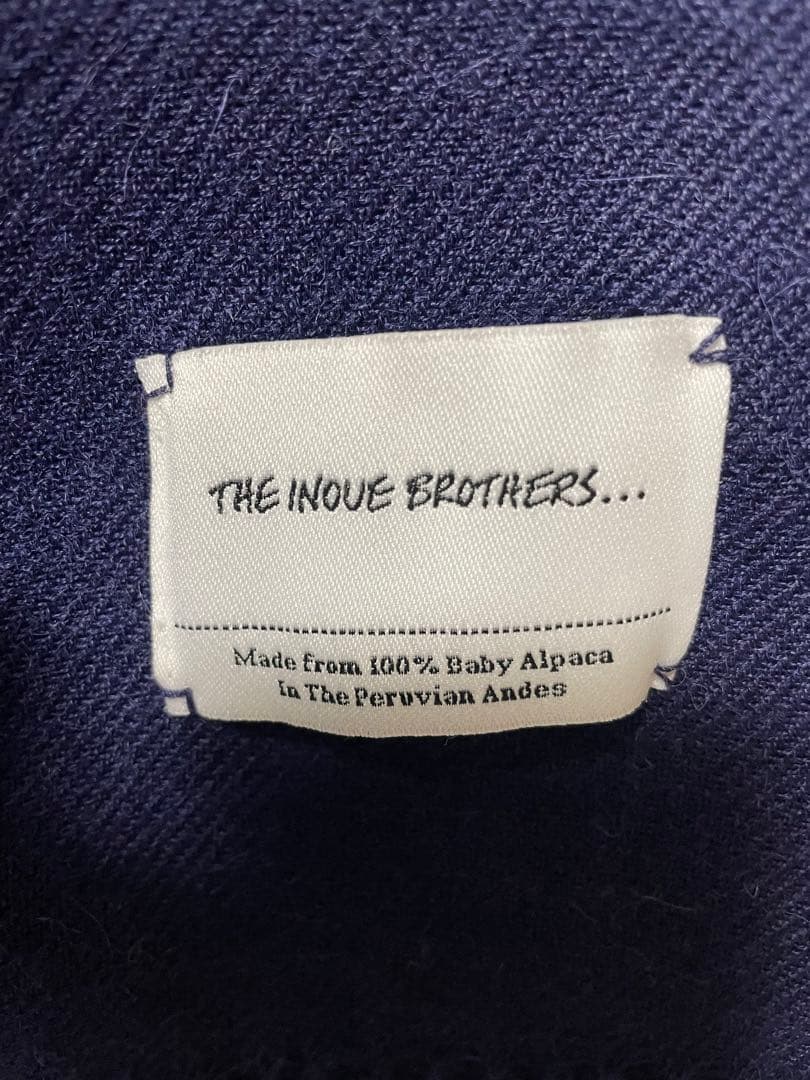 THE INOUE BROTHERS 大盤ストール　マフラー　ネイビー　アルパカ