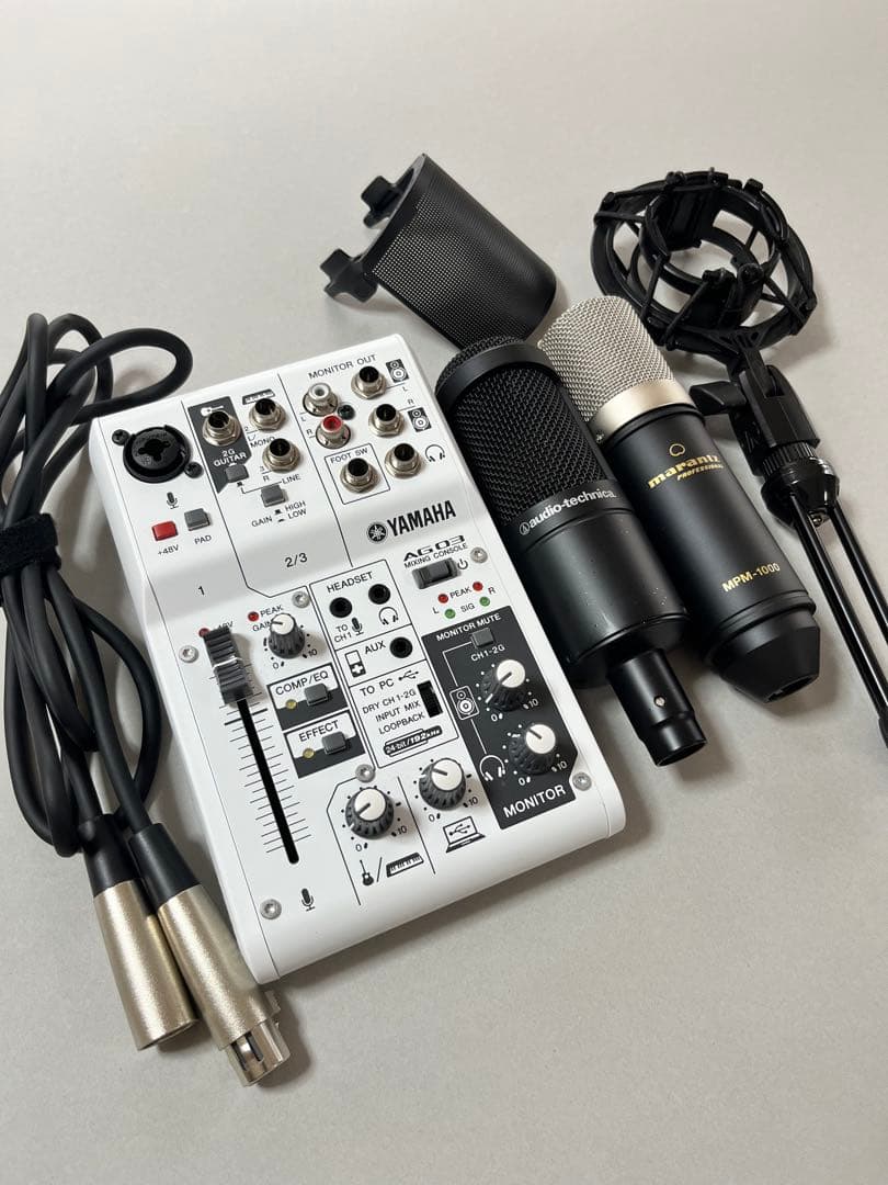 宅録・配信フルセット）YAMAHA AG03 + AT2035 + α 即使用可