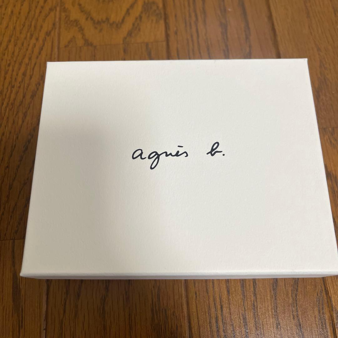 agnès b. ブラック 二つ折り財布　牛革