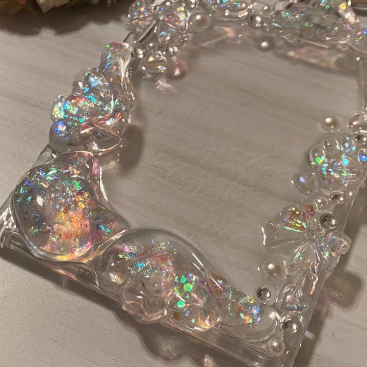 ハンドメイド トレカキーホルダーデコ オーロラキャット