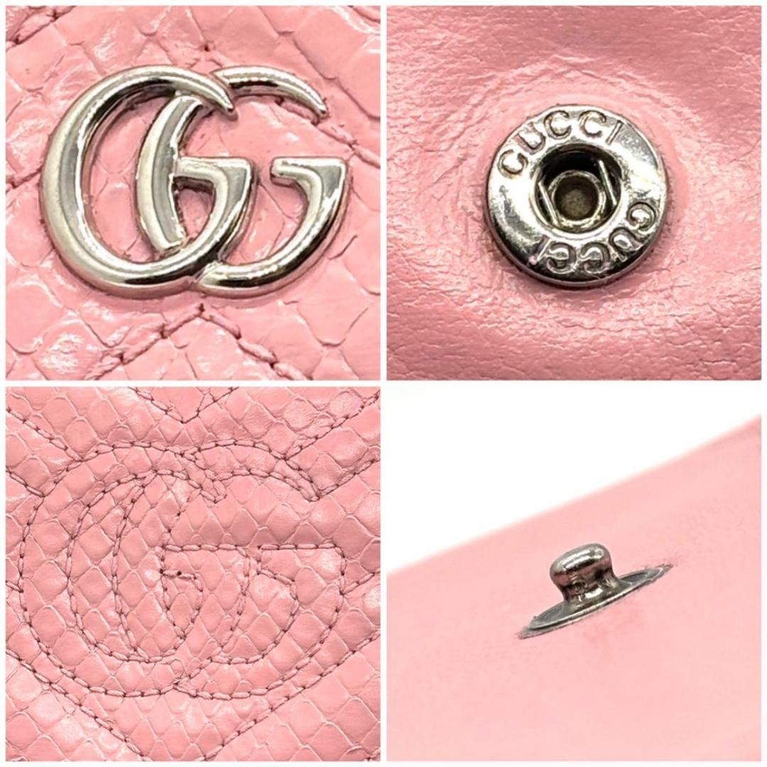 は*な様 GUCCI　二つ折り財布 GGマーモント パイソン キルティング Vス