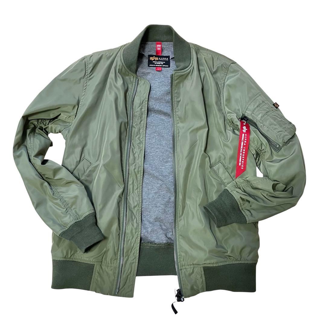 【美品】ALPHA INDUSTRIES MA-1 フライトジャケット オリーブ