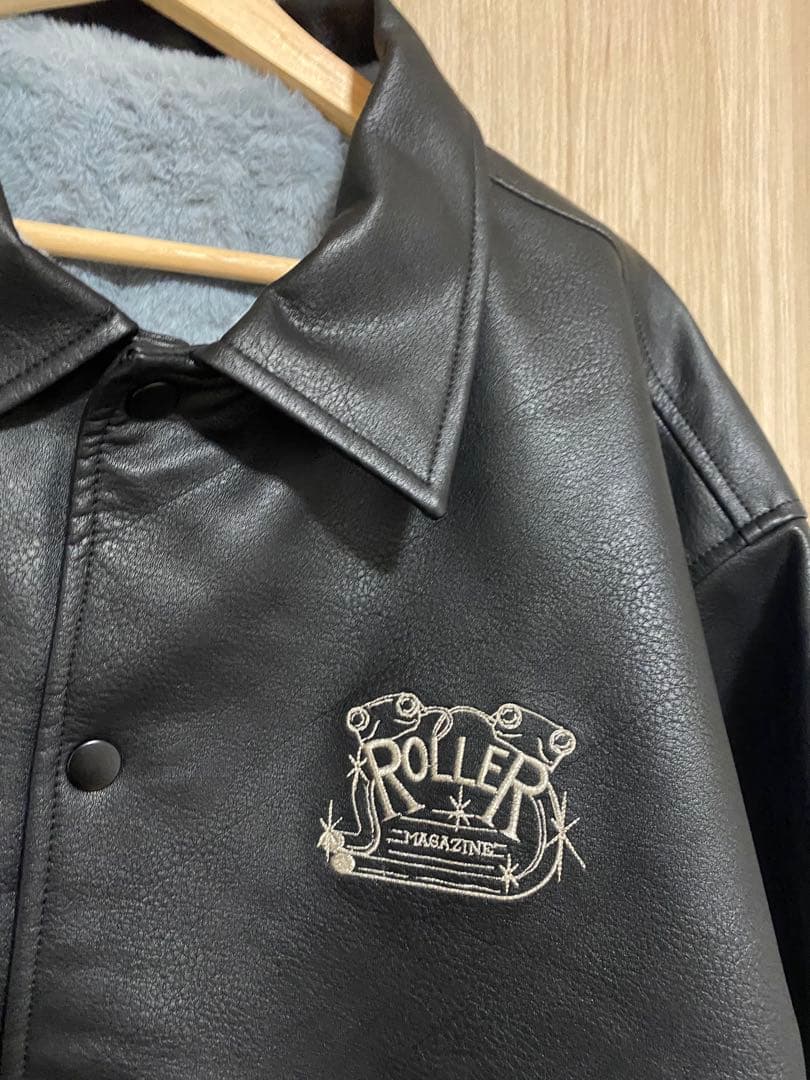 タイムセール‼️RollerMagazineフェイクレザーコーチジャケットXL