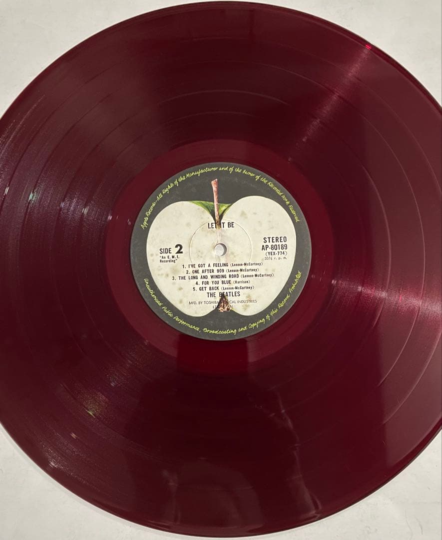 レットイットビーLP ザ・ビートルズ『赤盤』AP-80189 丸帯補充注文票付