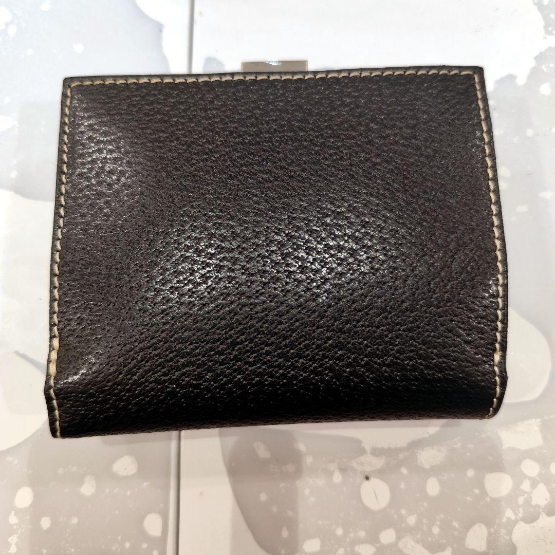 新品未使用　ローレンラルフローレン レザー ブラック　折りたたみ財布　がま口