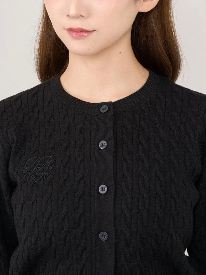 新品・未開封♡Darich♡ナローケーブルニットカーディガン　BLK