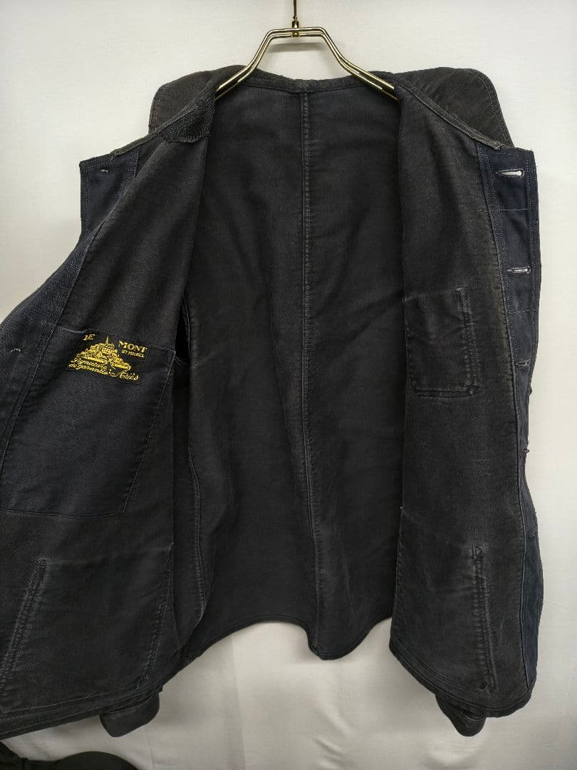 30s 40s モンサンミッシェル ブラックモールスキン　ジャケット