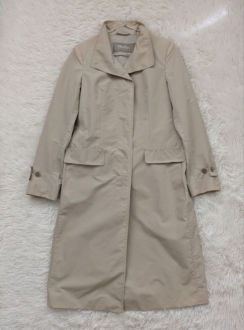MaxMara RAINWEAR　トレンチコート　ベルト　比翼　ベージュ　42