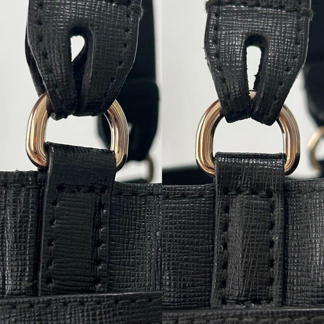 【未使用級】フルラ 2way ステイシー ショルダーバッグ レザー 巾着 黒