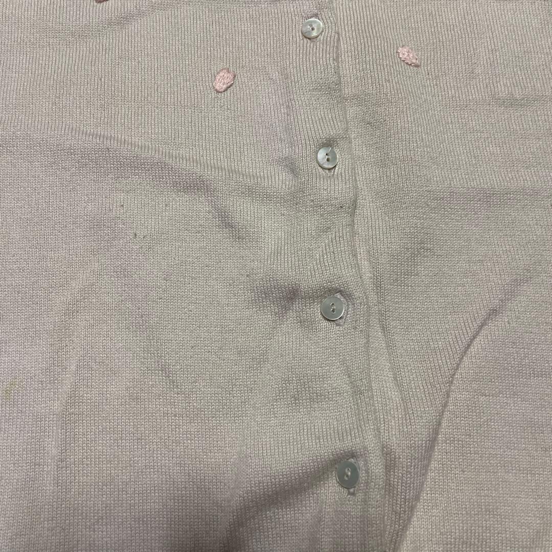 ケイタマルヤマ 桜刺繍カーディガン 淡いピンク